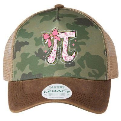 Pi Symbol Math Humor Mathematical Cute Pi Day Coquette Bow Legacy Tie Dye Trucker Hat