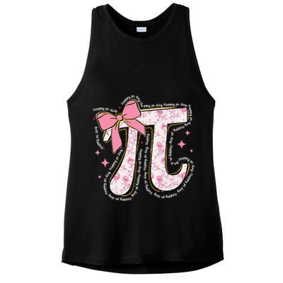 Pi Symbol Math Humor Mathematical Cute Pi Day Coquette Bow Ladies PosiCharge Tri-Blend Wicking Tank
