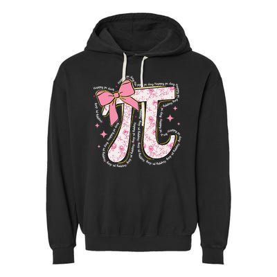 Pi Symbol Math Humor Mathematical Cute Pi Day Coquette Bow Garment-Dyed Fleece Hoodie