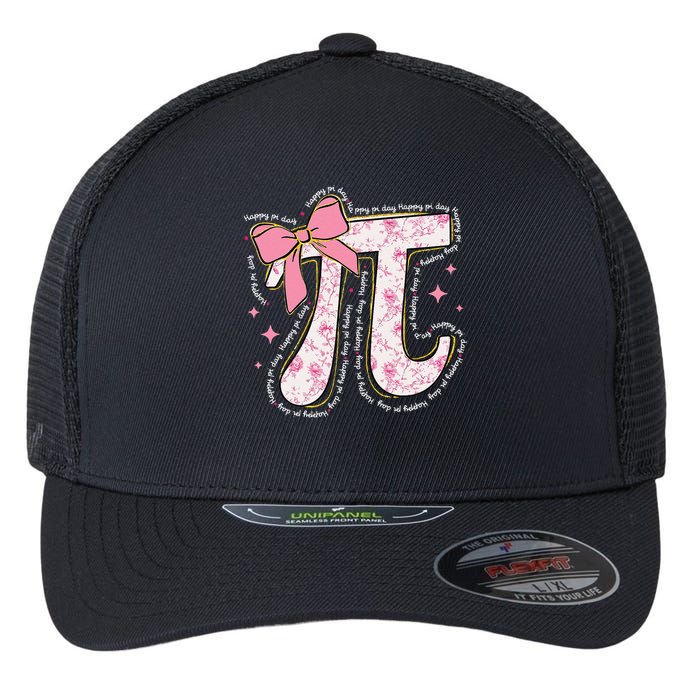 Pi Symbol Math Humor Mathematical Cute Pi Day Coquette Bow Flexfit Unipanel Trucker Cap