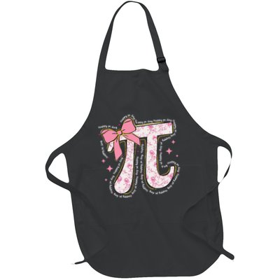 Pi Symbol Math Humor Mathematical Cute Pi Day Coquette Bow Full-Length Apron With Pockets