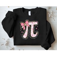 Pi Symbol Math Humor Mathematical Cute Pi Day Coquette Bow Sweatshirt