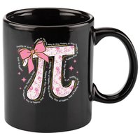 Pi Symbol Math Humor Mathematical Cute Pi Day Coquette Bow 11oz C Handle Ceramic Mug