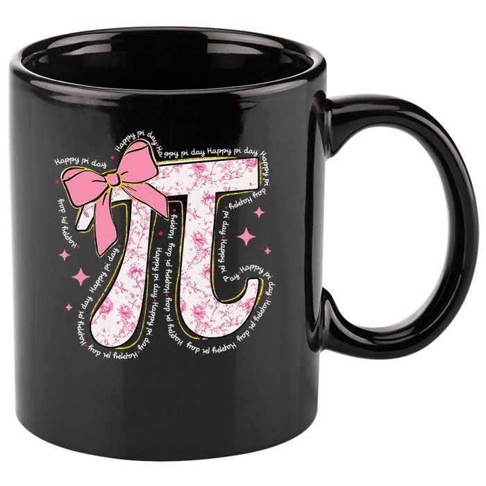 Pi Symbol Math Humor Mathematical Cute Pi Day Coquette Bow 11oz C Handle Ceramic Mug