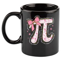 Pi Symbol Math Humor Mathematical Cute Pi Day Coquette Bow 11oz C Handle Ceramic Mug