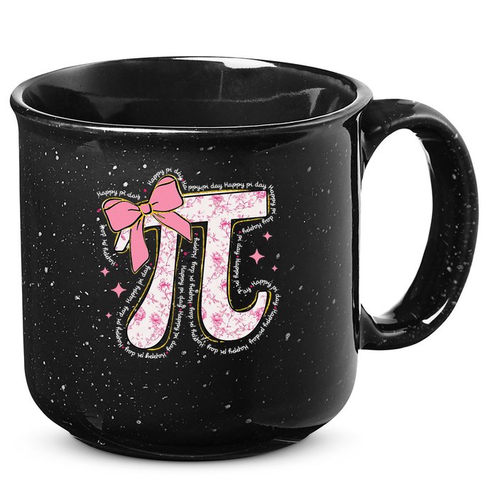 Pi Symbol Math Humor Mathematical Cute Pi Day Coquette Bow 15oz Campfire Ceramic Mug