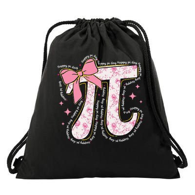 Pi Symbol Math Humor Mathematical Cute Pi Day Coquette Bow Drawstring Bag