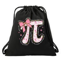 Pi Symbol Math Humor Mathematical Cute Pi Day Coquette Bow Drawstring Bag