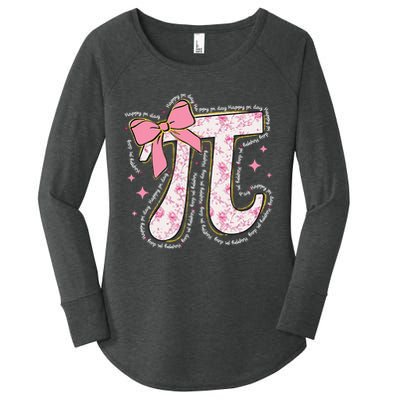 Pi Symbol Math Humor Mathematical Cute Pi Day Coquette Bow Women's Perfect Tri Tunic Long Sleeve Shirt