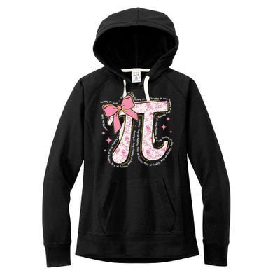 Pi Symbol Math Humor Mathematical Cute Pi Day Coquette Bow Women's Fleece Hoodie