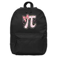 Pi Symbol Math Humor Mathematical Cute Pi Day Coquette Bow 16 in Basic Backpack