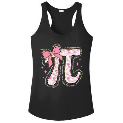 Pi Symbol Math Humor Mathematical Cute Pi Day Coquette Bow Ladies PosiCharge Competitor Racerback Tank