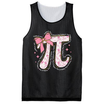 Pi Symbol Math Humor Mathematical Cute Pi Day Coquette Bow Mesh Reversible Basketball Jersey Tank