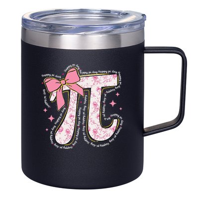 Pi Symbol Math Humor Mathematical Cute Pi Day Coquette Bow 12oz Stainless Steel Coffee Mug