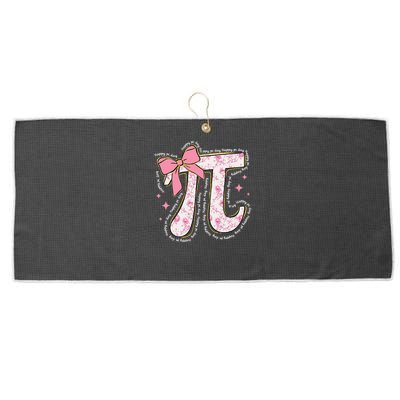 Pi Symbol Math Humor Mathematical Cute Pi Day Coquette Bow Large Microfiber Waffle Golf Towel