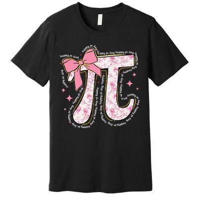 Pi Symbol Math Humor Mathematical Cute Pi Day Coquette Bow Premium T-Shirt