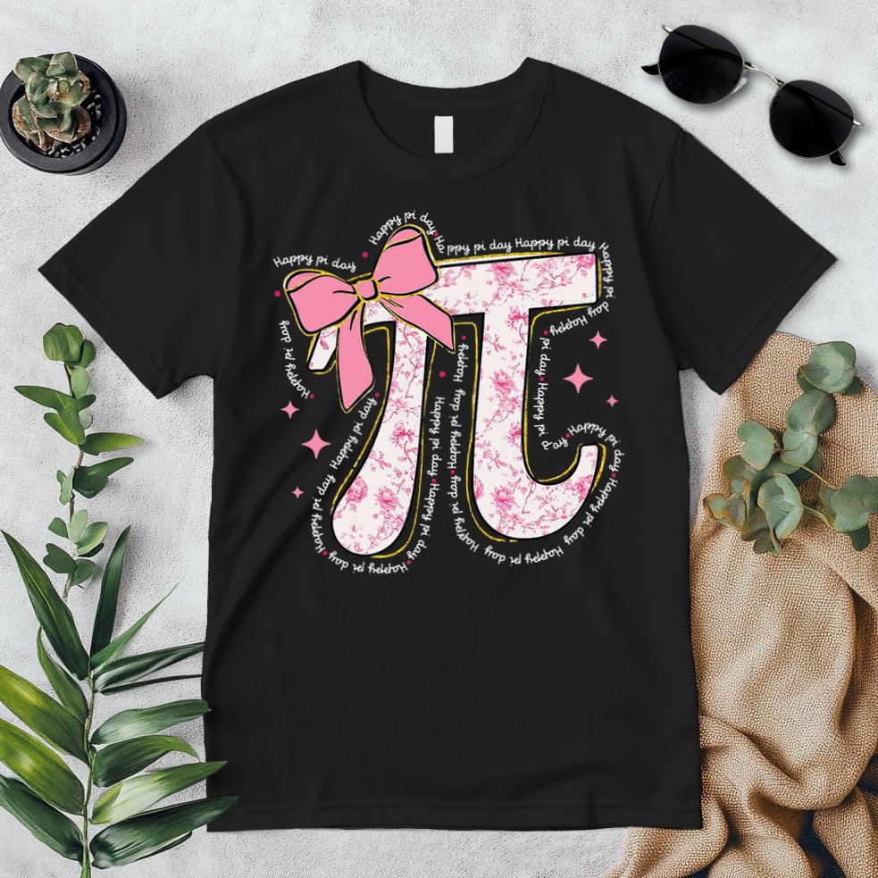 Pi Symbol Math Humor Mathematical Cute Pi Day Coquette Bow Premium T-Shirt