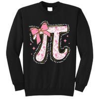 Pi Symbol Math Humor Mathematical Cute Pi Day Coquette Bow Tall Sweatshirt