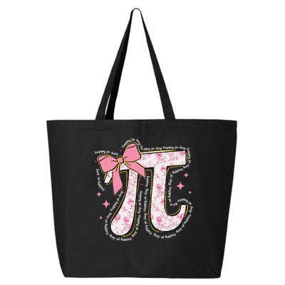 Pi Symbol Math Humor Mathematical Cute Pi Day Coquette Bow 25L Jumbo Tote