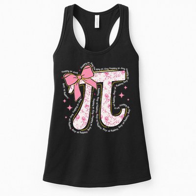 Pi Symbol Math Humor Mathematical Cute Pi Day Coquette Bow Womens Tank Top