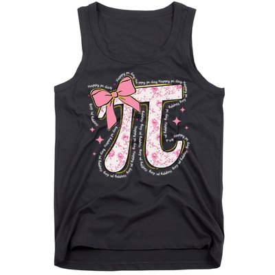 Pi Symbol Math Humor Mathematical Cute Pi Day Coquette Bow Tank Top