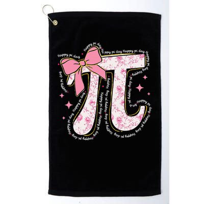 Pi Symbol Math Humor Mathematical Cute Pi Day Coquette Bow Golf Towel