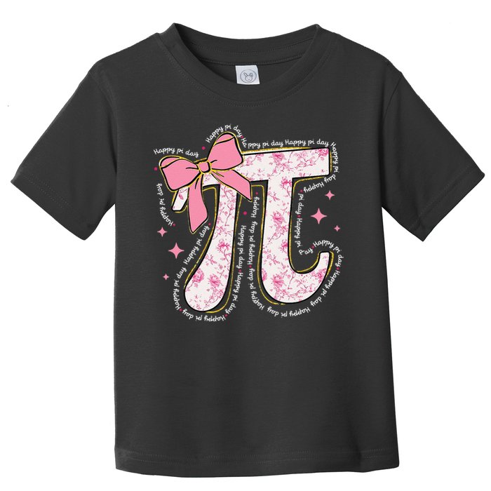 Pi Symbol Math Humor Mathematical Cute Pi Day Coquette Bow Toddler T-Shirt