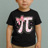 Pi Symbol Math Humor Mathematical Cute Pi Day Coquette Bow Toddler T-Shirt