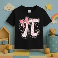 Pi Symbol Math Humor Mathematical Cute Pi Day Coquette Bow Toddler T-Shirt