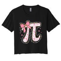 Pi Symbol Math Humor Mathematical Cute Pi Day Coquette Bow Crop Top