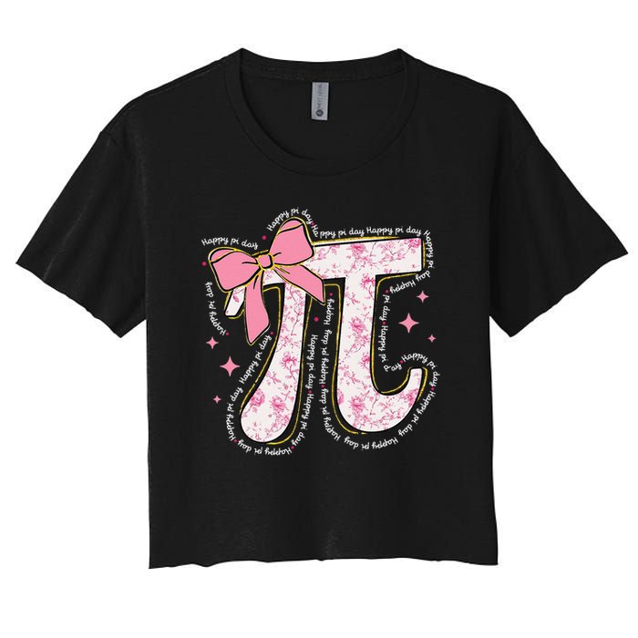 Pi Symbol Math Humor Mathematical Cute Pi Day Coquette Bow Crop Top