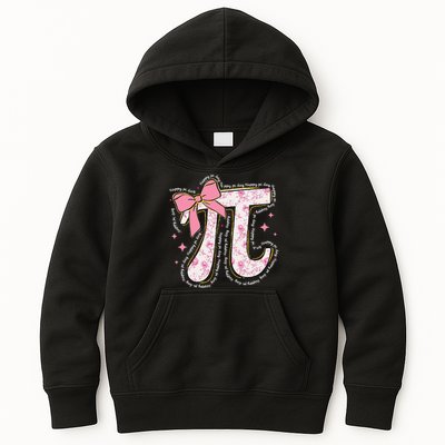 Pi Symbol Math Humor Mathematical Cute Pi Day Coquette Bow Kids Hoodie