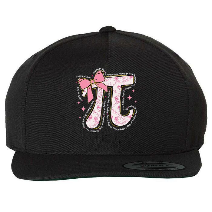 Pi Symbol Math Humor Mathematical Cute Pi Day Coquette Bow Wool Snapback Cap