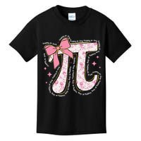 Pi Symbol Math Humor Mathematical Cute Pi Day Coquette Bow Kids T-Shirt