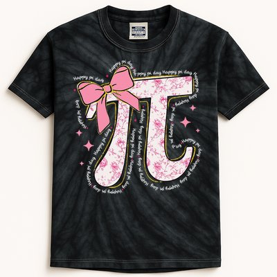 Pi Symbol Math Humor Mathematical Cute Pi Day Coquette Bow Kids Tie-Dye T-Shirt