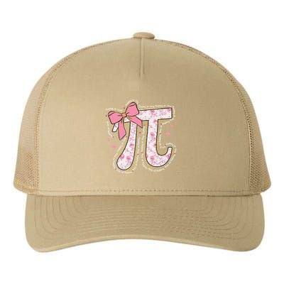 Pi Symbol Math Humor Mathematical Cute Pi Day Coquette Bow Yupoong Adult 5-Panel Trucker Hat