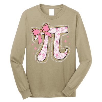 Pi Symbol Math Humor Mathematical Cute Pi Day Coquette Bow Long Sleeve Shirt