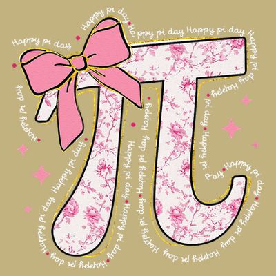 Pi Symbol Math Humor Mathematical Cute Pi Day Coquette Bow T-Shirt