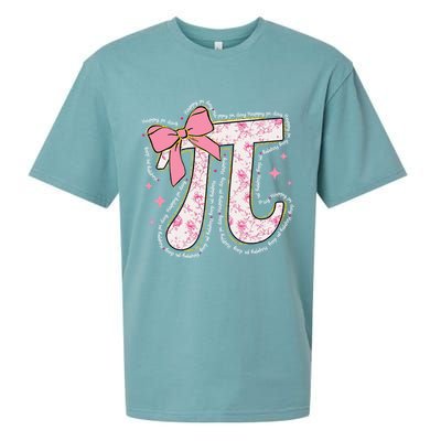 Pi Symbol Math Humor Mathematical Cute Pi Day Coquette Bow Sueded Cloud Jersey T-Shirt