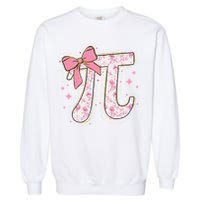 Pi Symbol Math Humor Mathematical Cute Pi Day Coquette Bow Garment-Dyed Sweatshirt