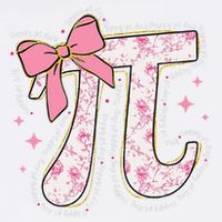 Pi Symbol Math Humor Mathematical Cute Pi Day Coquette Bow Garment-Dyed Sweatshirt