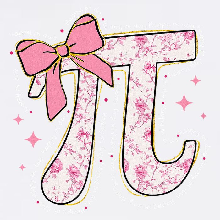Pi Symbol Math Humor Mathematical Cute Pi Day Coquette Bow Garment-Dyed Sweatshirt