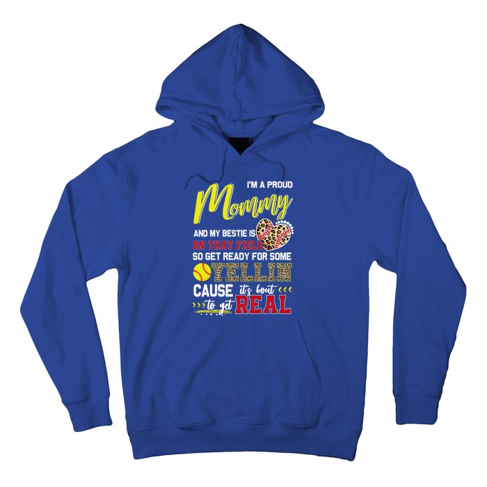 Proud Softball Mommy Softball Family Matching Cool Gift Hoodie