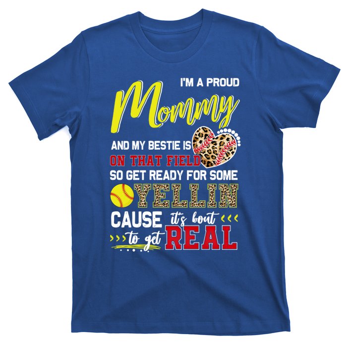 Proud Softball Mommy Softball Family Matching Cool Gift T-Shirt