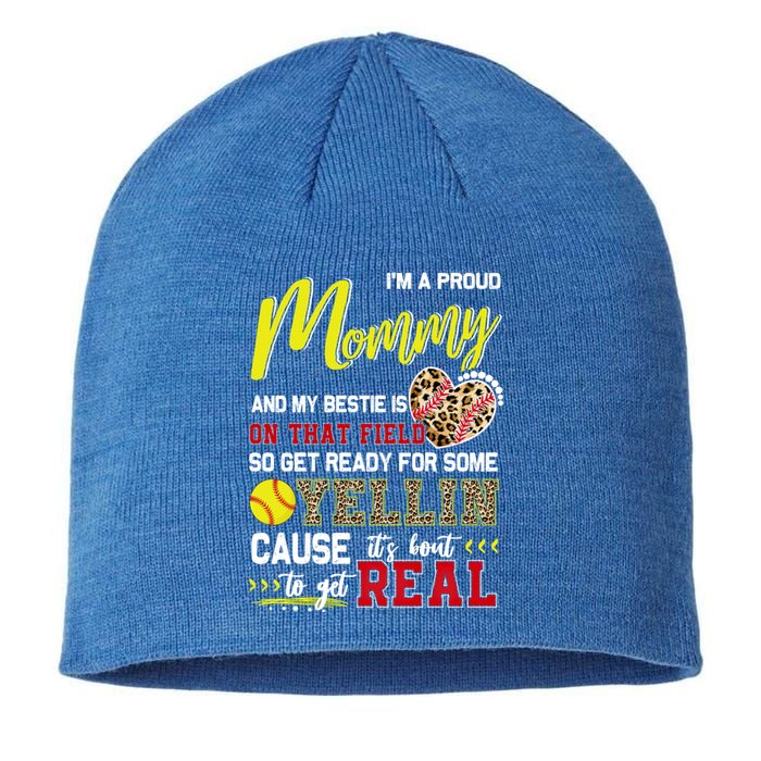 Proud Softball Mommy Softball Family Matching Cool Gift Sustainable Beanie