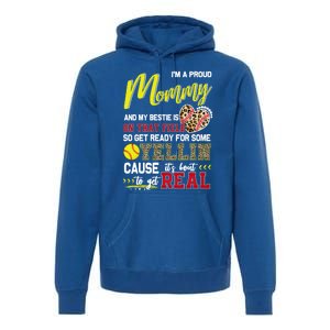 Proud Softball Mommy Softball Family Matching Cool Gift Premium Hoodie