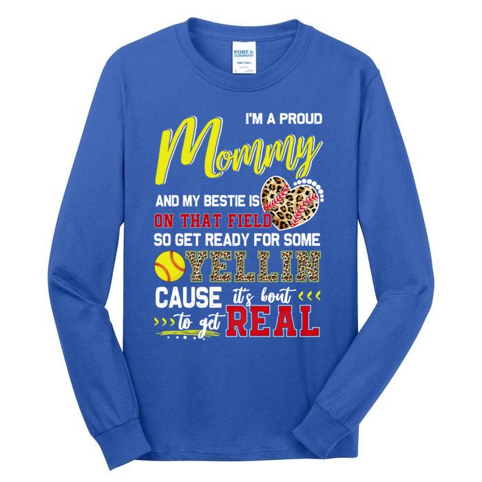 Proud Softball Mommy Softball Family Matching Cool Gift Tall Long Sleeve T-Shirt