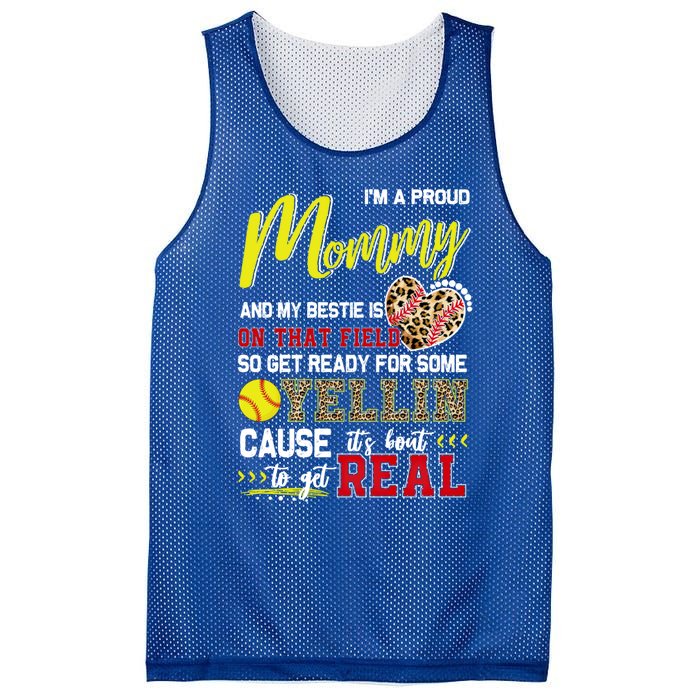 Proud Softball Mommy Softball Family Matching Cool Gift Mesh Reversible Basketball Jersey Tank