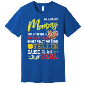 Proud Softball Mommy Softball Family Matching Cool Gift Premium T-Shirt