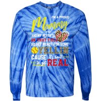 Proud Softball Mommy Softball Family Matching Cool Gift Tie-Dye Long Sleeve Shirt